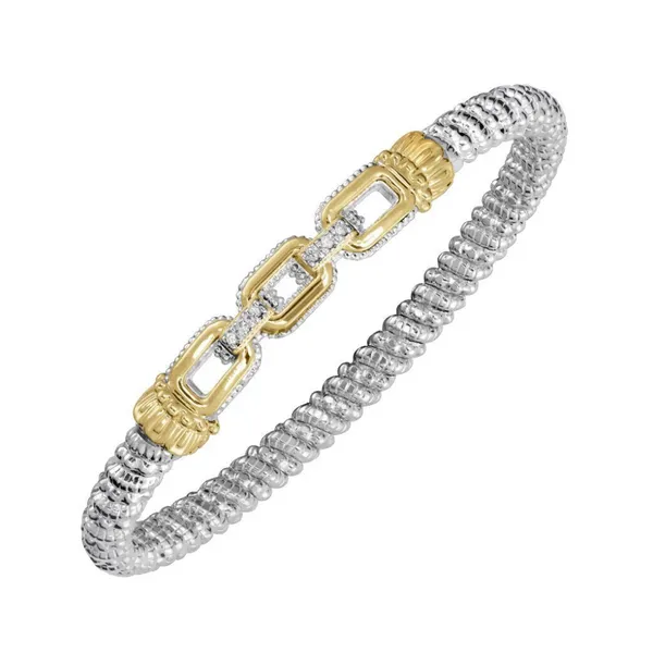 Sterling Silver and 14K Yellow Gold Diamond Link Bracelet, 0.06ctw, 4mm Blocher Jewelers Ellwood City, PA