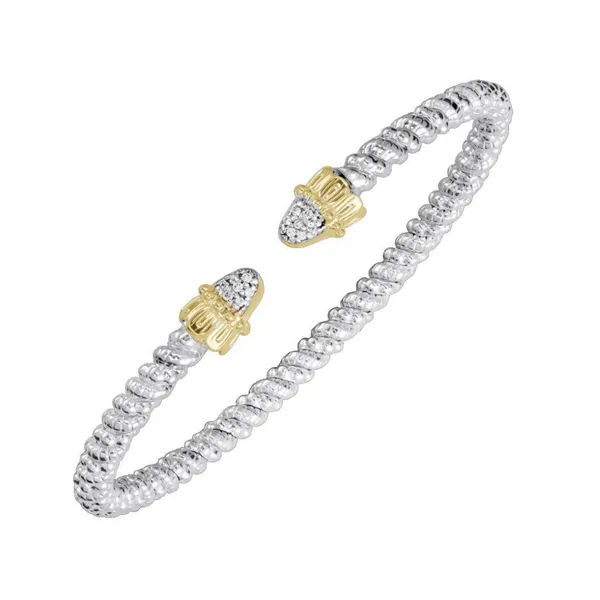 Sterling Silver and 14K Yellow Gold Open Diamond Bracelet, 0.07ctw, 3mm Blocher Jewelers Ellwood City, PA