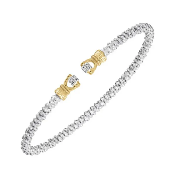 Sterling Silver and 14K Yellow Gold Diamond Cuff Bracelet, 0.04ctw, 2mm Blocher Jewelers Ellwood City, PA