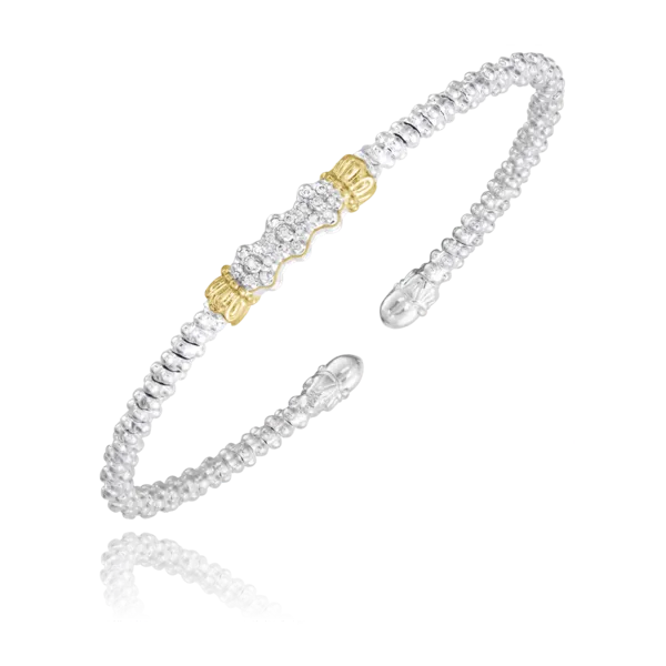 Sterling Silver and 14K Yellow Gold Diamond Bracelet with 0.11CTW Diamonds, 2mm Blocher Jewelers Ellwood City, PA