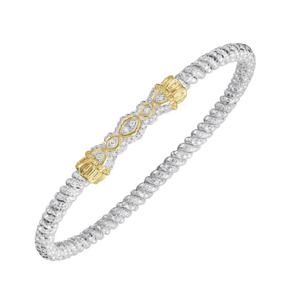Sterling Silver and 14K Yellow Gold Diamond Bracelet, 0.05ctw, 3mm Blocher Jewelers Ellwood City, PA