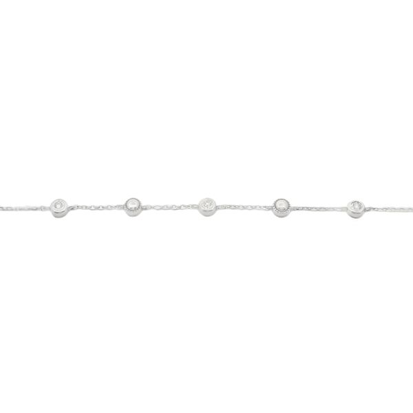 14K White Gold 0.03ctw Diamond by the Yard Bracelet, 7.25