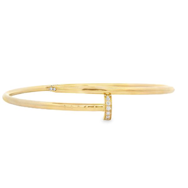 18K YG 0.15ctw Diamond Accented Nail Bangle Blocher Jewelers Ellwood City, PA