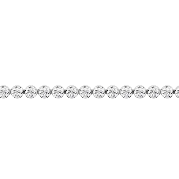 14K White Gold Lab Grown Bezel Set Diamond Tennis Bracelet with 54 Diamonds = 5.0Ct Blocher Jewelers Ellwood City, PA