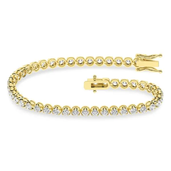14K Yellow Gold Lab Grown Diamond Tennis Bracelet 3.0CTW Blocher Jewelers Ellwood City, PA