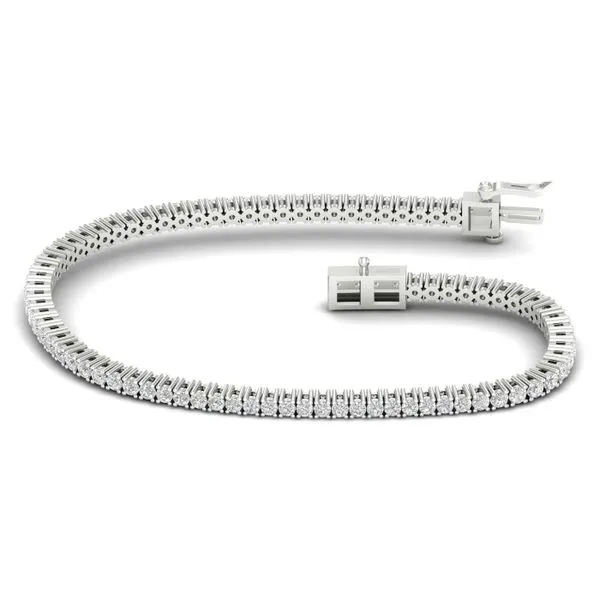 14K White Gold Lab Grown Diamond Tennis Bracelet 3.0CTW Blocher Jewelers Ellwood City, PA