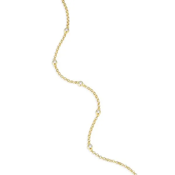 Bezel Station Bolo Bracelet in 14K Yellow Gold-Plated Sterling Silver,7.75