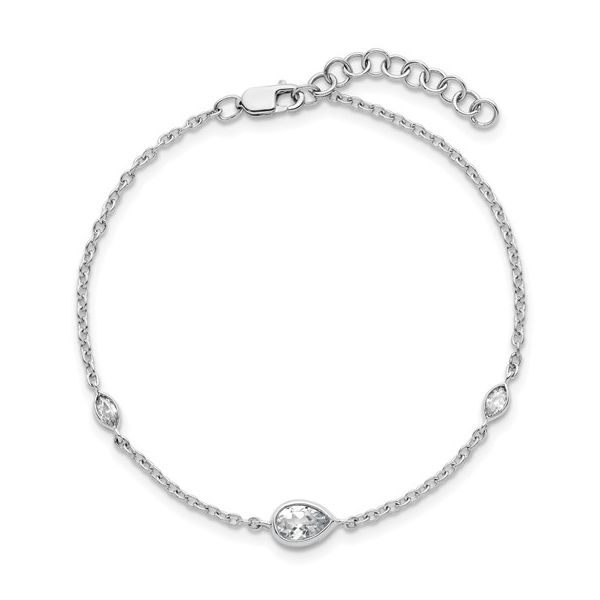 14K White Gold 1/2 Carat Lab Grown Diamond VS, D, E, F, 6.5 Inch Bracelet With A 1 Inch Extension Image 2 Blocher Jewelers Ellwood City, PA