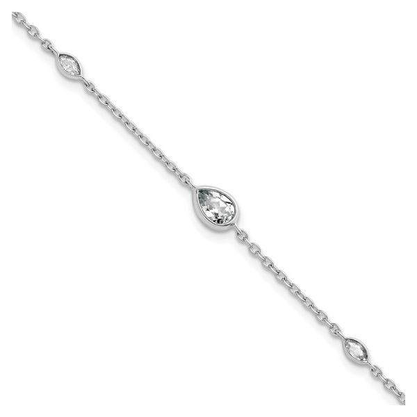 14K White Gold 1/2 Carat Lab Grown Diamond VS, D, E, F, 6.5 Inch Bracelet With A 1 Inch Extension Blocher Jewelers Ellwood City, PA