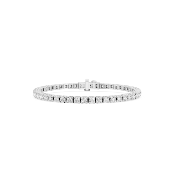 7ctw Sterling Silver Round Lab Grown Diamond Tennis Bracelet, 7