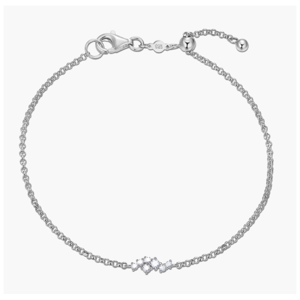 1/10ctw SS Scattered Lab Grown Diamond Bolo Bracelet, SI, G-H, 7.75
