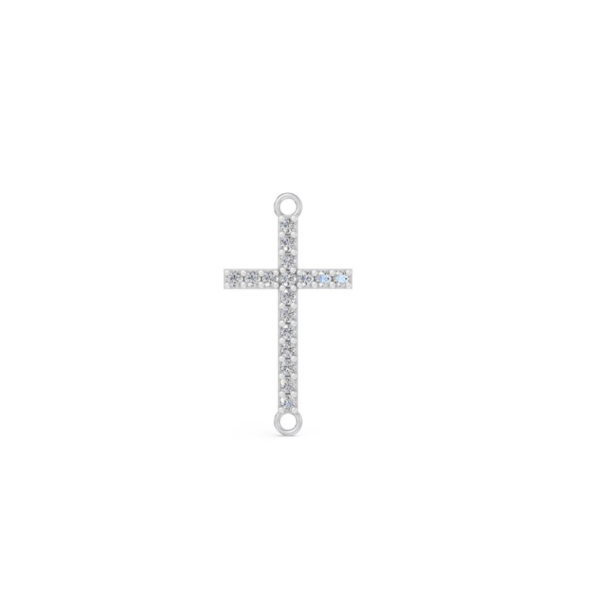 Sterling Silver 0.25ctw Lab Grown Diamond Cross Bracelet, 8