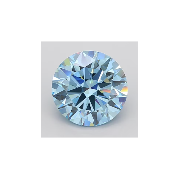 2.47ct Loose Lab Grown Round Fancy Vivid Blue Diamond, VVS2, 8.7mm x 8.73 x 5.32 Blocher Jewelers Ellwood City, PA
