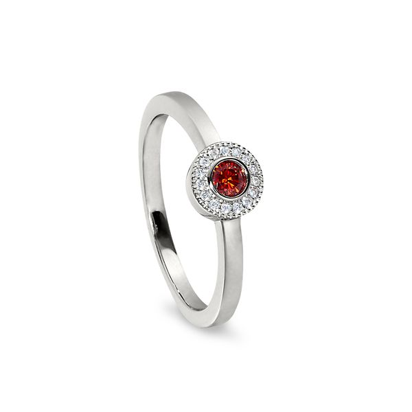 Sterling Silver Micropave Simulated Garnet Ring Blocher Jewelers Ellwood City, PA