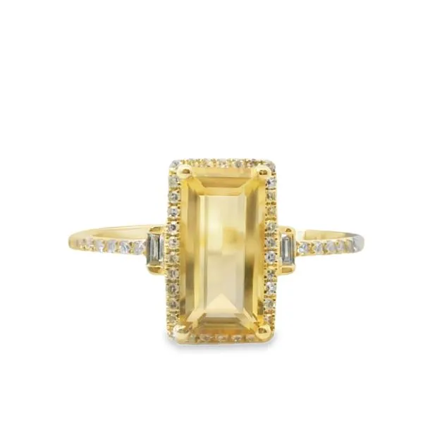 14K Yellow Gold Citrine and Diamond Ring Blocher Jewelers Ellwood City, PA