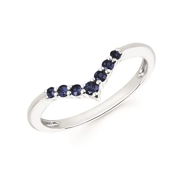 14K White Gold Stackable Sapphire Chevron Ring Blocher Jewelers Ellwood City, PA