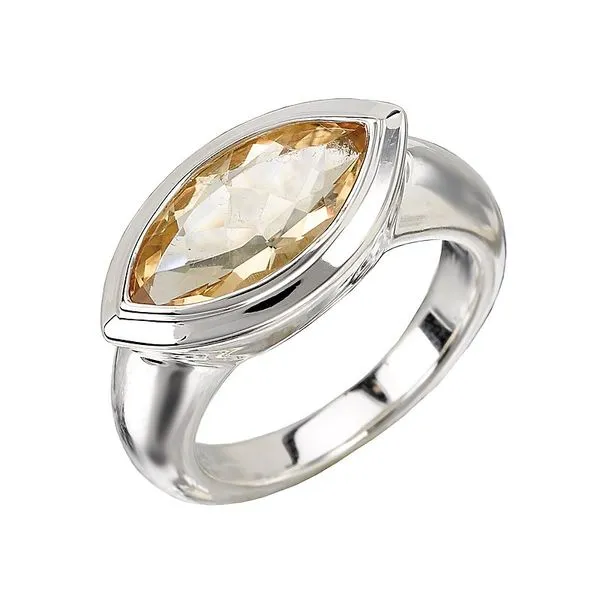 Sterling Silver Marquise Honey Quartz Ring Size 6 Blocher Jewelers Ellwood City, PA