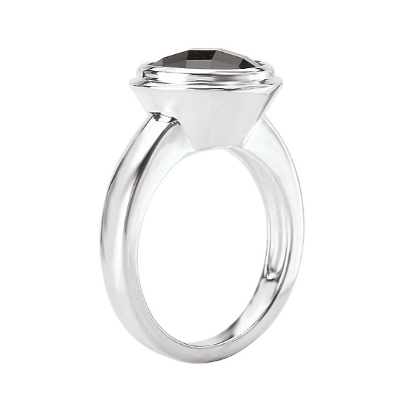 Faceted 10mm Black Onyx Ring In Sterling Silver Image 2 Blocher Jewelers Ellwood City, PA