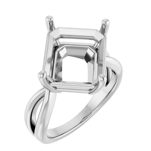 Diagonal Set 13 x11mm Emerald Cut Smokey Topaz Sterling Silver Ring Image 4 Blocher Jewelers Ellwood City, PA
