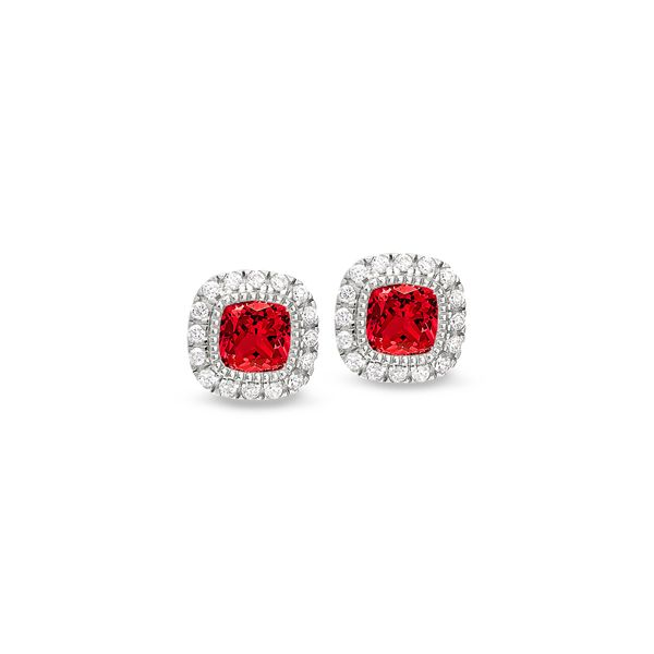 Sterling Silver Micropave Simulated Ruby Earrings Blocher Jewelers Ellwood City, PA
