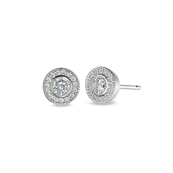 Sterling Silver Micropave Simulated Diamond Studs Blocher Jewelers Ellwood City, PA