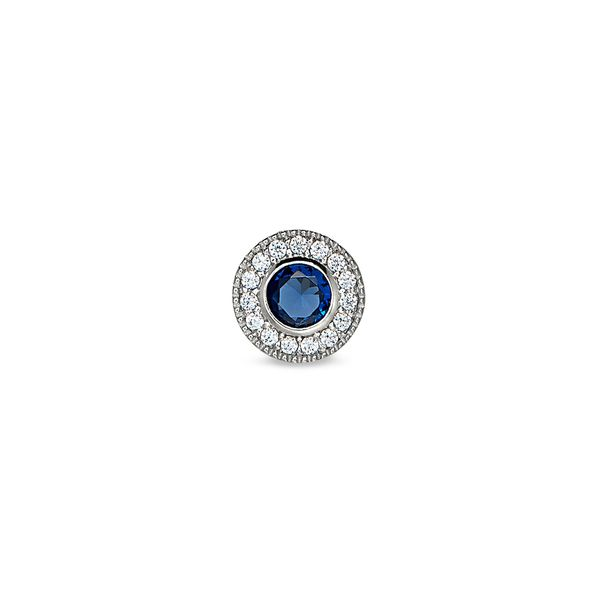 Sterling Silver Micropave Simulated Sapphire Charm Blocher Jewelers Ellwood City, PA
