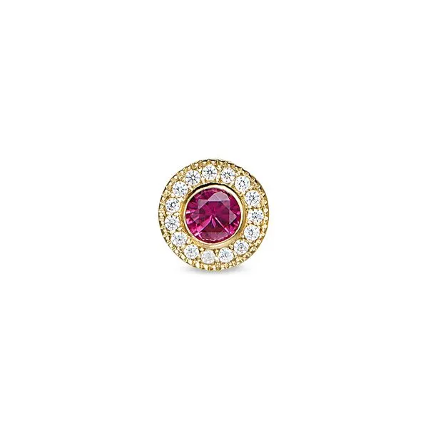 Gold-Plated Micropave Simulated Ruby Charm Blocher Jewelers Ellwood City, PA