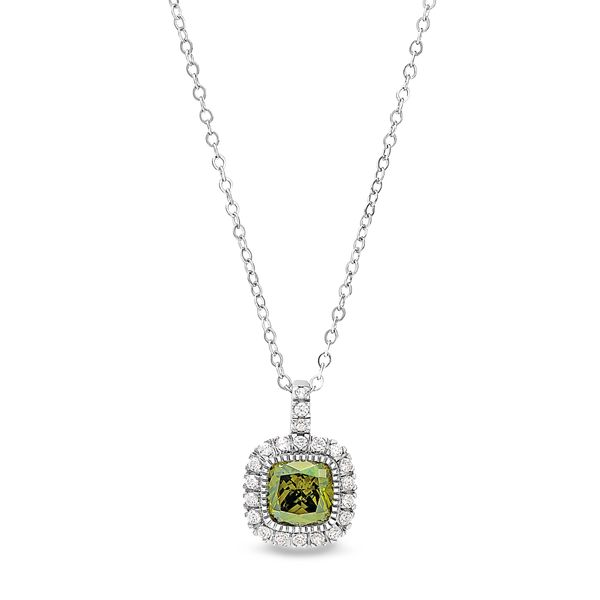 Sterling Silver Micropave Simulated Peridot Necklace Blocher Jewelers Ellwood City, PA