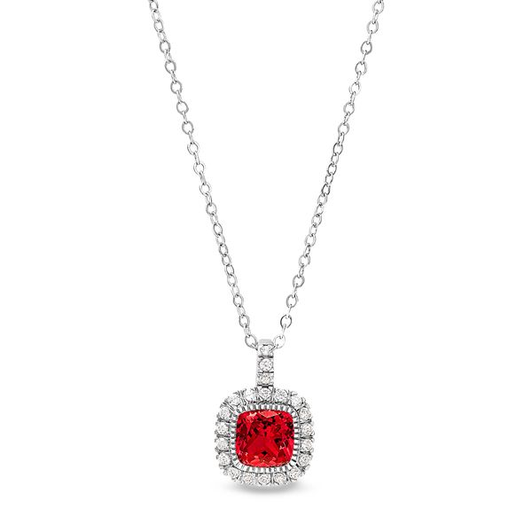 SS Micropave Simulated Ruby Necklace Blocher Jewelers Ellwood City, PA