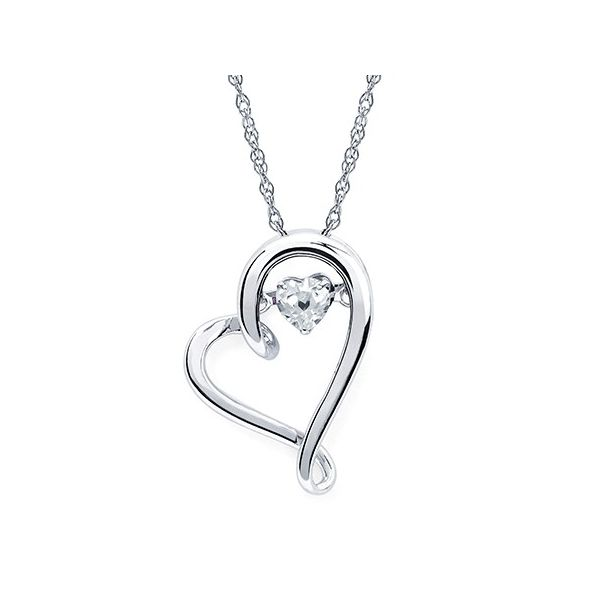 Sterling Silver White Sapphire Dancing Diamond Necklace Blocher Jewelers Ellwood City, PA