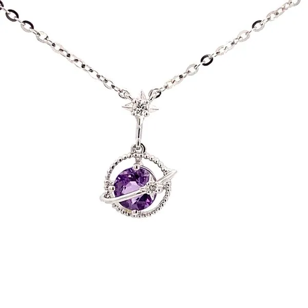 14K White Gold Celestial Amethyst Necklace Blocher Jewelers Ellwood City, PA
