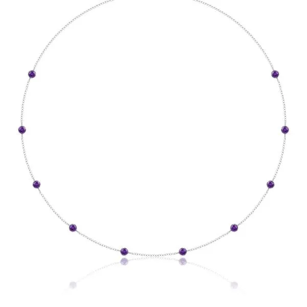14K White Gold Stationed Amethyst Necklace Blocher Jewelers Ellwood City, PA