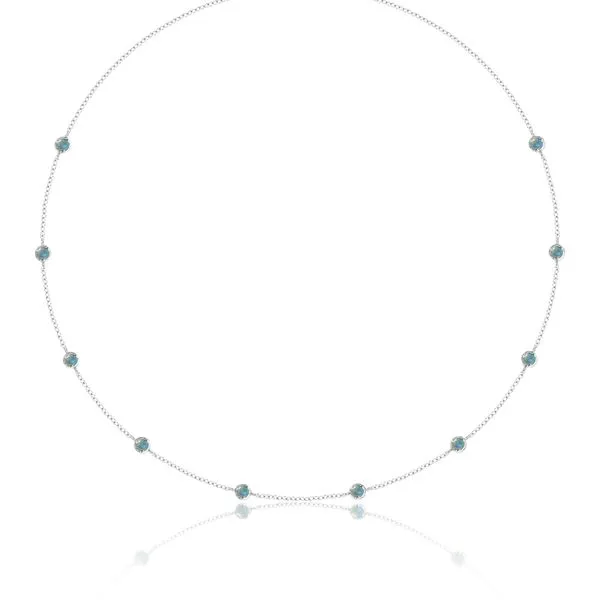 14K White Gold Opal Station Necklace Blocher Jewelers Ellwood City, PA