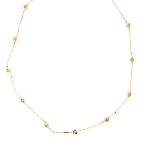 14K Yellow Gold Stationed Citrine Necklace Blocher Jewelers Ellwood City, PA