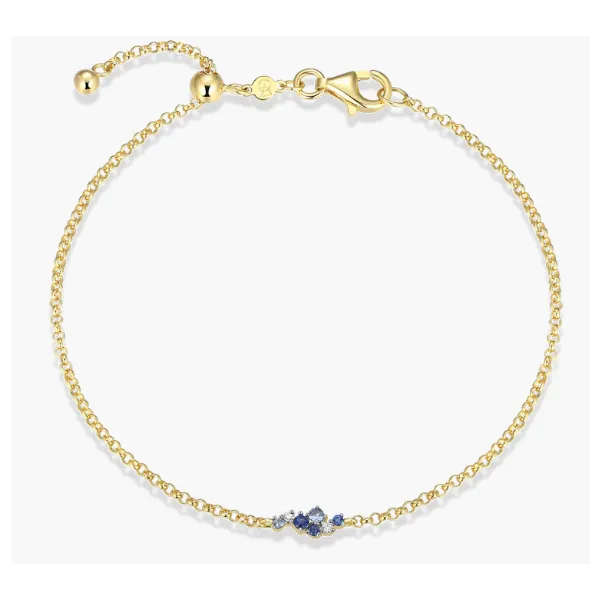 GP Scattered Ombre Lab Created Sapphire & Diamond Bolo Bracelet, SI, G-H. 7.75
