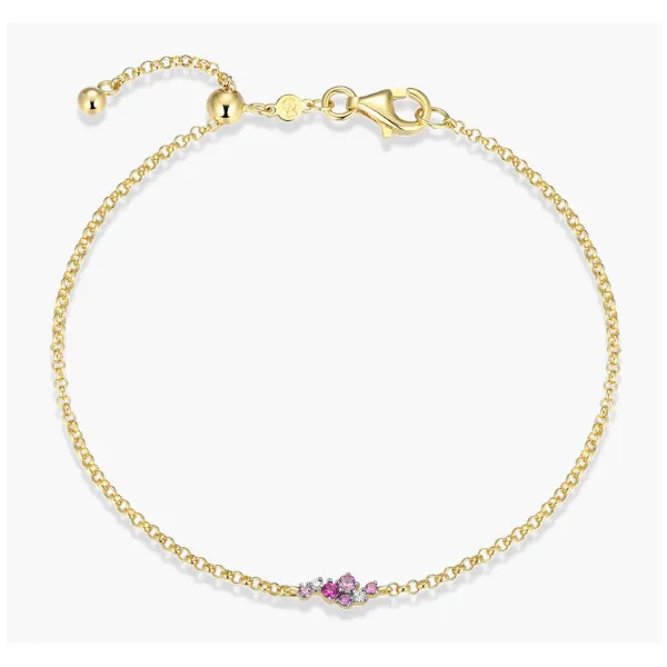 GP Scattered Ombre Lab Created Ruby & Diamond Bolo Bracelet, SI, G-H, 7.75