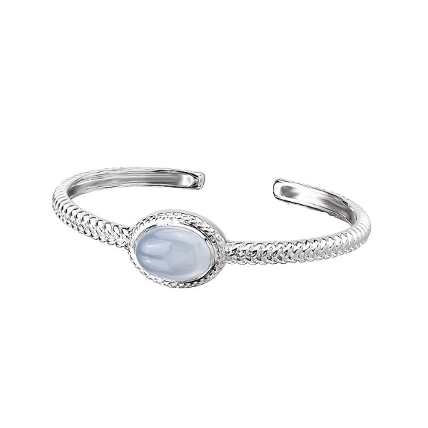 Sterling Silver Chalcedony Rope Design Cuff Blocher Jewelers Ellwood City, PA