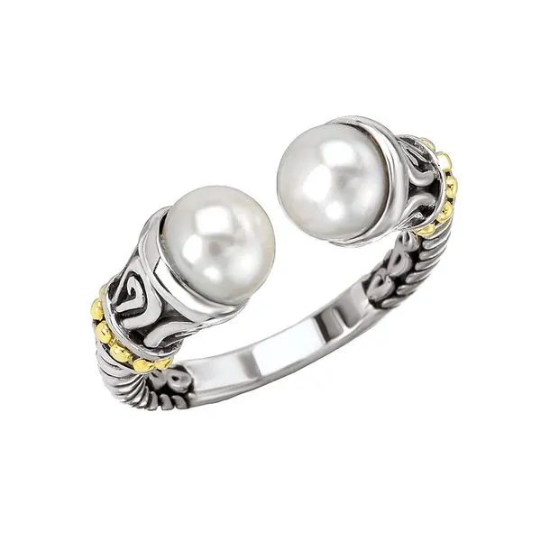 Sterling Silver and 18K Yellow Gold Freshwater Pearl Fashion Ring Size 7 Blocher Jewelers Ellwood City, PA