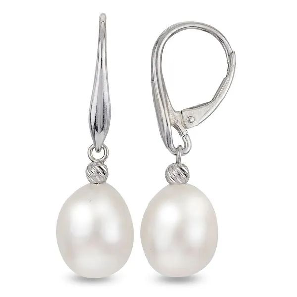 SS 9-10mm Rice FW Cultured Pearl & Brilliance Bead Drop Earrings Blocher Jewelers Ellwood City, PA