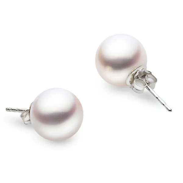 14KWG 7-7.5mm Hl Akoya Pearl Stud Earrings Blocher Jewelers Ellwood City, PA