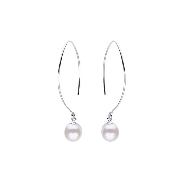 SS Threader Earrings With Fresh Water Pearls 9-10mm Blocher Jewelers Ellwood City, PA