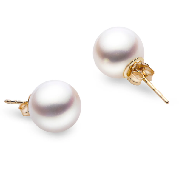 14K YG 8-8.5mm AA Fresh Water Pearl Studs Blocher Jewelers Ellwood City, PA