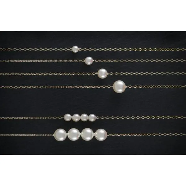 4mm x 1 Add-A-Pearl Starter Necklace, 14kyg 15