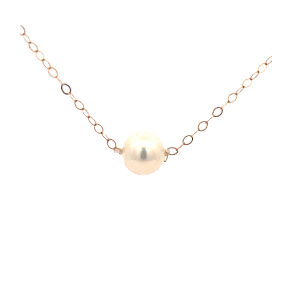 5mm X 1 Pearl Add-A-Pearl Starter Necklace With 14K YG 15