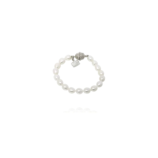 White Pearl Bracelet With Sterling Silver Magnetic Clasp Blocher Jewelers Ellwood City, PA