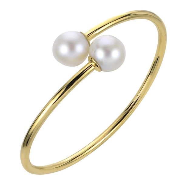 Gold Plated 11-12mm Nucleated FWCP By-Pass Bangle Blocher Jewelers Ellwood City, PA