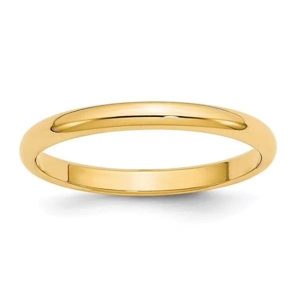 10K Yellow Gold 2.5mm Half Round Wedding Band Size 7 Blocher Jewelers Ellwood City, PA