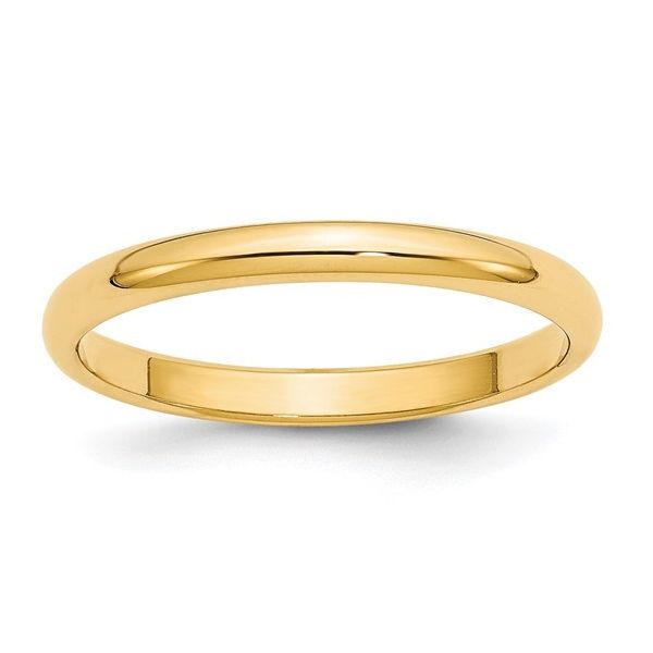 10K Yellow Gold 2.5mm Half Round Wedding Band Size 7 Blocher Jewelers Ellwood City, PA
