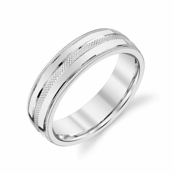 White Sterling Silver Wedding Band Blocher Jewelers Ellwood City, PA