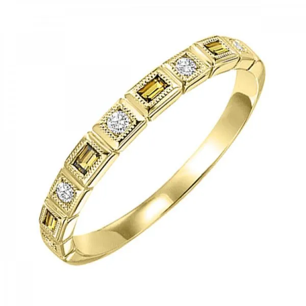 10Kt Yellow Gold Ring With 0.1 Ctw Diamond And 0.125 Ctw Citrine Size 7 Blocher Jewelers Ellwood City, PA